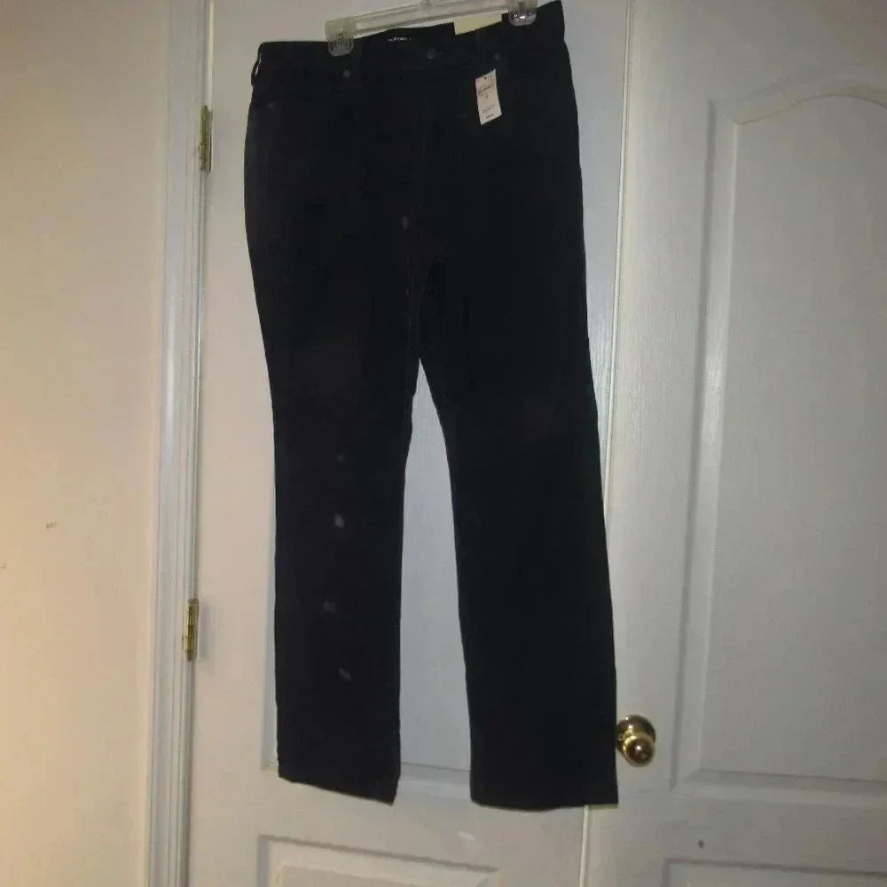 NWT LANDS’ END Mid-Rise Straight Blue Corduroy Pants Size 14
